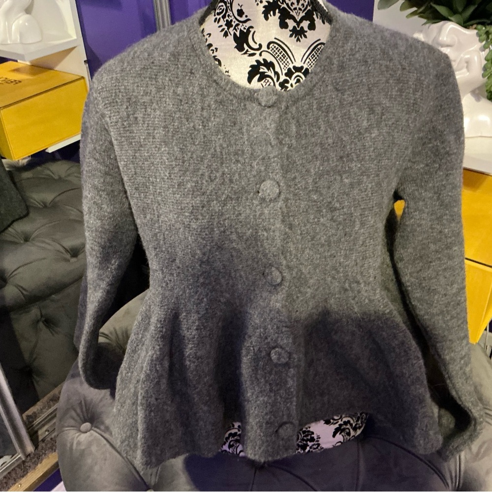 Gray Button-Up Cardigan